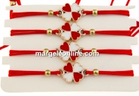 Bratara martisor, trifoi, 21x14mm - x4