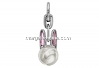 Swarovski, breloc Bubbly Bunny, white pearl - light rose,  22.5mm - x1