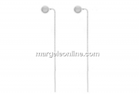 Tortite cercei lantisor si bila de 4mm, argint 925, 68mm - x1per