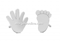 Tortite cercei picior si mana, argint 925, 9mm - x1per