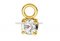 Pandantiv cu cristal, argint 925 placat cu aur, 3.5x6.5mm - x1