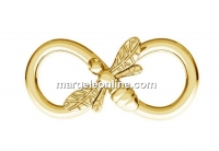 Link infinit cu albinuta, argint 925 placat cu aur, 16mm - x1
