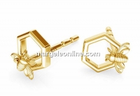 Tortite cercei albinuta, argint 925 placat cu aur - x1per