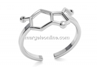 Baza inel serotonina, argint 925 pl cu rodiu, reglabil   - x1