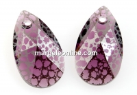 Swarovski, pandantiv picatura, amethyst silver patina, 16mm - x1