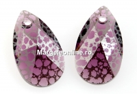 Swarovski, drop pendant, amethyst silver patina, 22mm - x1