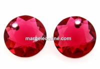 Swarovski, pandantiv chaton, scarlet, 10mm - x1