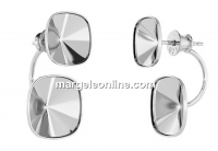 Tortite cercei ag925, pt 2 Swarovski 4470 de 10 si 12mm - x1per