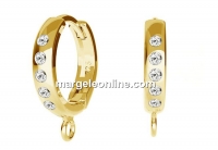 Tortite cercei argint 925 pl cu aur, cu cristale, 17mm - x1per