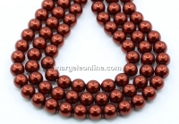 Preciosa pearl, dark copper, 4mm - x100