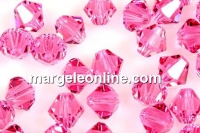 Preciosa, margele bicone, rose, 4mm - x40