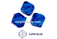 Preciosa, margele bicone, capri blue, 4mm - x40