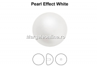 Preciosa, cabochon perla cristal, white, 6mm - x4