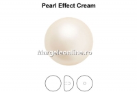 Preciosa, cabochon perla cristal, cream, 6mm - x4