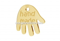 Pandantiv manuta handmade, argint 925 pl cu aur, 10mm  - x1