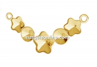Baza link argint 925 placat cu aur, 3 fancy floare si 2 rivoli  - x1