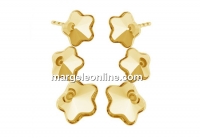 Baza cercei argint 925 pl cu aur, fancy floare 6mm si 10mm - x1per