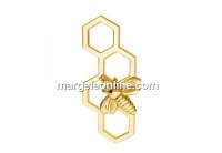 Link fagure cu albina, argint 925 placat cu aur, 17mm - x1