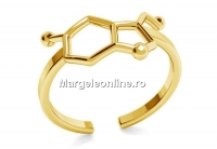 Baza inel serotonina, argint 925 placat cu aur, reglabil   - x1