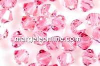 Preciosa, margele bicone, light rose, 6mm - x20