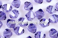 Preciosa, margele bicone, tanzanite, 6mm - x20