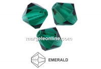 Preciosa, margele bicone, emerald, 6mm - x20
