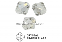 Preciosa, margele bicone, crystal argent flare, 6mm - x20