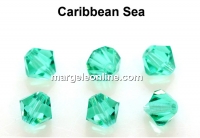 Preciosa, margele bicone, caribbean sea, 4mm - x40