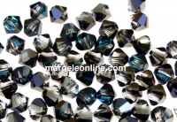 Preciosa, margele bicone, bermuda blue, 4mm - x40