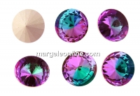 Ideal crystals, rivoli, mix green fuchsia vitrail, 14mm - x2