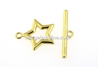 Toggle lock, silver 925 gold plated - x1