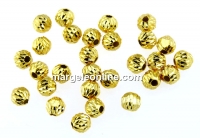Margele decor, argint 925 placat cu aur, 4mm - x4
