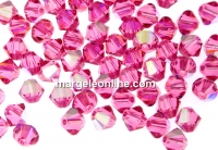 Preciosa, margele bicone, rose AB, 3mm - x40