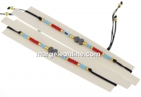 Bratara cod Morse, 2 inimi hematit, reglabila - x1
