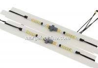 Bratara cod Morse, cruce hematit, reglabila - x1