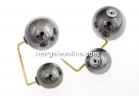 Brosa 2 perle hematite de 11.5mm si 15.5mm - x1
