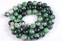 Margele rubin in zoisit, round, 4mm