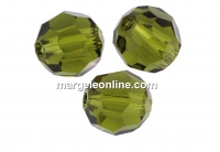Preciosa, margele, rotund fatetat, olivine, 3mm - x10