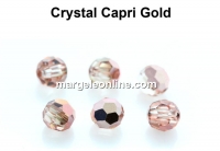 Preciosa, margele, rotund fatetat, capri gold, 3mm - x10