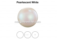 Perle Preciosa cu un orificiu, pearlescent white, 4mm - x4