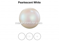 Perle Preciosa cu un orificiu, pearlescent white, 6mm - x2
