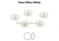 Preciosa, cabochon perla cristal, white, 8mm - x4