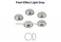 Preciosa, cabochon perla cristal, light grey, 6mm - x4