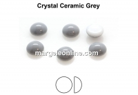 Preciosa, cabochon perla cristal, ceramic grey, 6mm - x4