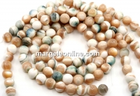 Margele sidef marin natural, crem-ivory, rotund, 9.5mm
