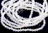 Sirag margele cristal, biconic fatetat, crystal cu irizatii light, 4mm