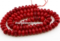 Margele coral, rosu intens , rondela, 8mm