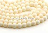 Margele Coral, ivory, rotund, grad A, 8.5mm
