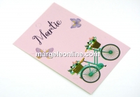 Carton martisor pentru bratari, Bicicleta verde menta, 11x7.5cm- x20