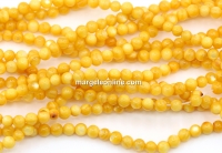 Margele sidef galben floarea soarelui, rotund, 4mm